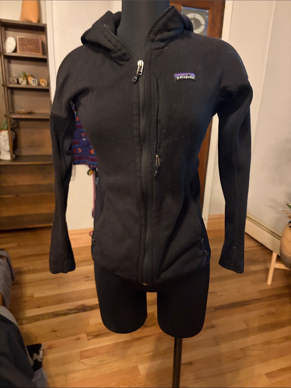 Patagonia Women’s Black Hooded Zip-Up Utility Jacket